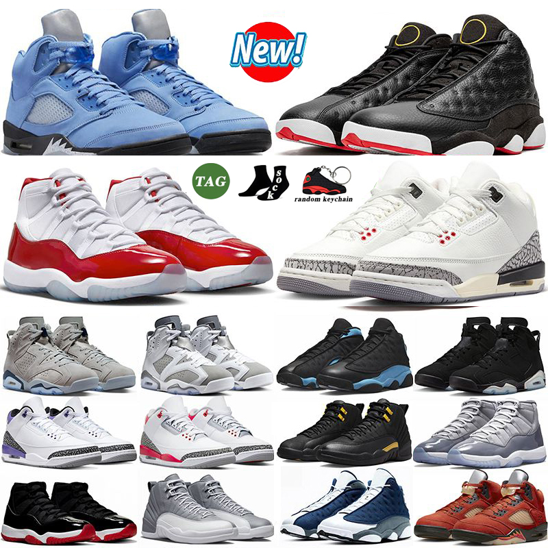 

2023 basketball shoes 3 5 6 11 12 13 cement 3s unc 5s cool blue grey cherry space jam concord 11s 12s Flint 13s Playoffs 6s mens womens Casual trainers sports sneakers, No box