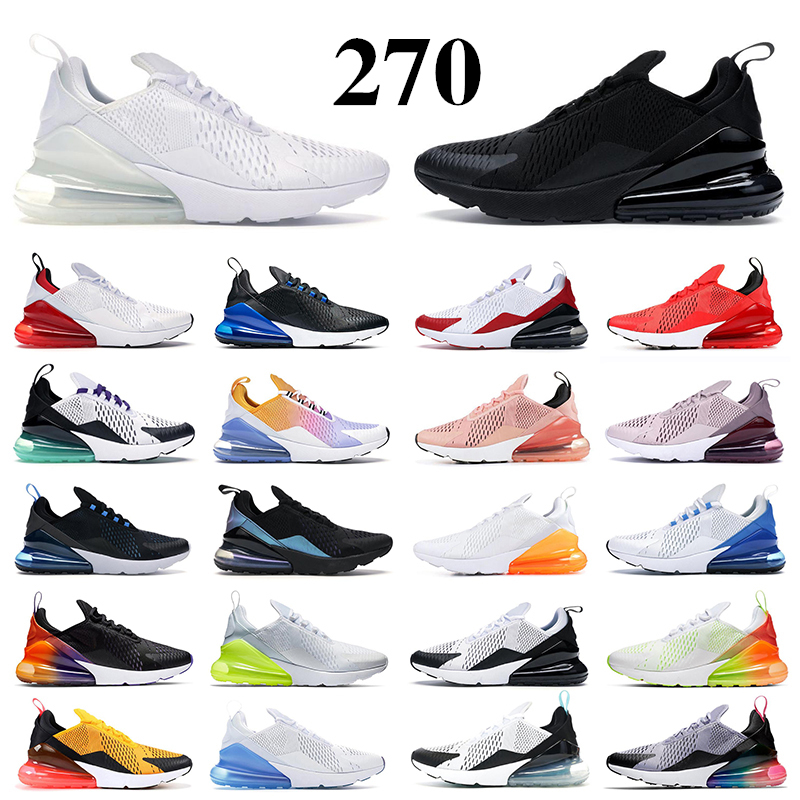 

2023 running shoes 270s 270 shoes trainers shoes barely rose triple black white core white grape anthracite cactus mens womens outdoor sports sneakers size 36-45, Rainbow