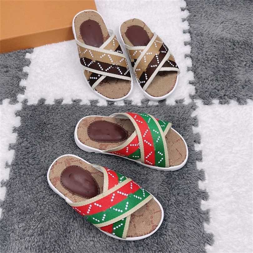 

Kids Letter G slippers luxury designer brown Flat Sandals 2022 Summer Children boys girls branded Slipper Baby youth Leather summer Shoes Toddlers outdoor Slide, Customize