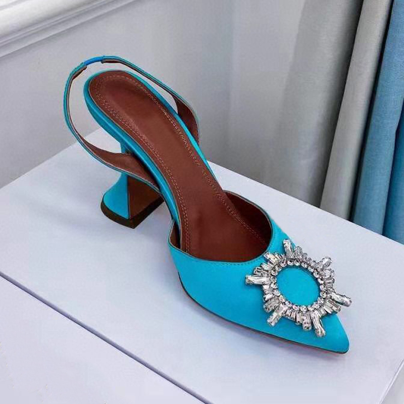 

womens beach Sandals fashion Satin cloth Thick heel heels Slides lady sexy dance designer shoe Metal High heel Ballroom bar Diamonds Crystal shoes Heels Shoes Woman, Colour 24