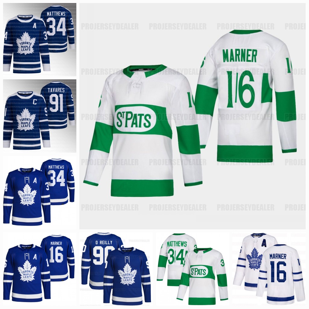 

90 Ryan O'Reilly 2023 St. Pats Jersey Maple Leafs Auston Matthews Mitchell Marner Morgan Rielly Wayne Simmonds Clifford John Tavares Nylander Murray, Away jersey