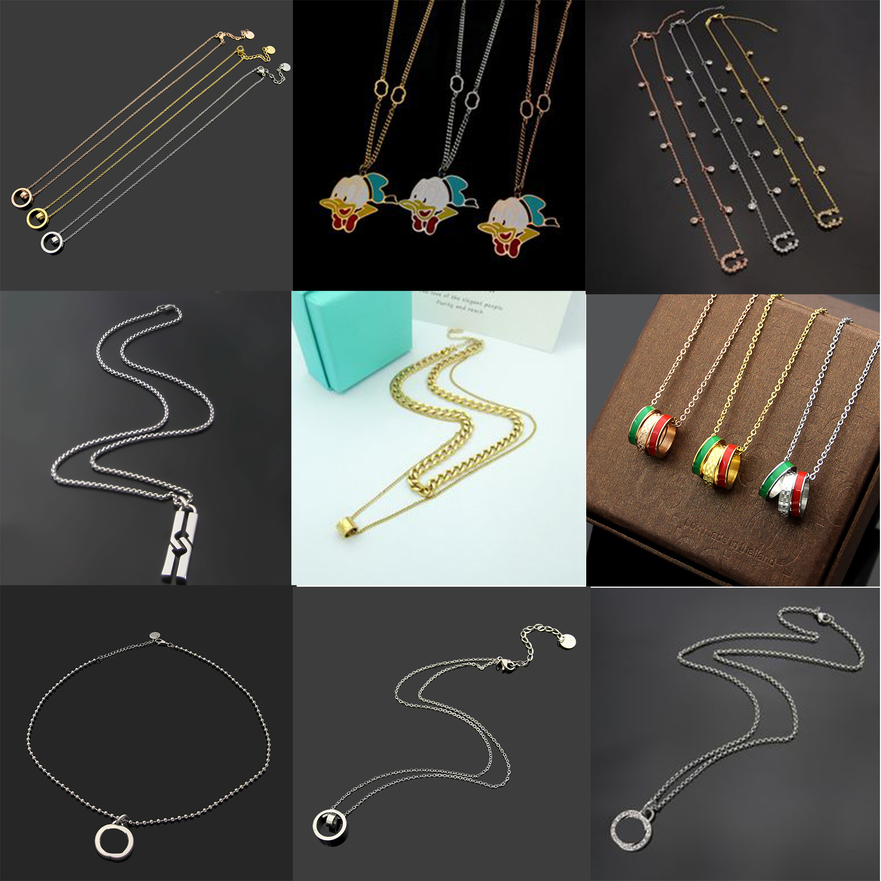 

TopsGG Women Designer Earrings Necklace Simple Letter Pendant Luxury Fashion Jewelry Without as Wedding Christmas Gift 04