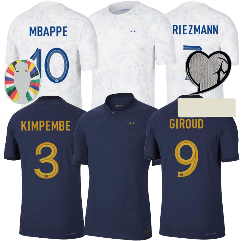 

soccer jerseys French fra nce home and away Sets 2022 BENZEMA MBAPPE GRIEZMANN 2023 POGBA GIROUD KANTE Maillot de foot equipe Maillots kids kit Francia football shirt, Green