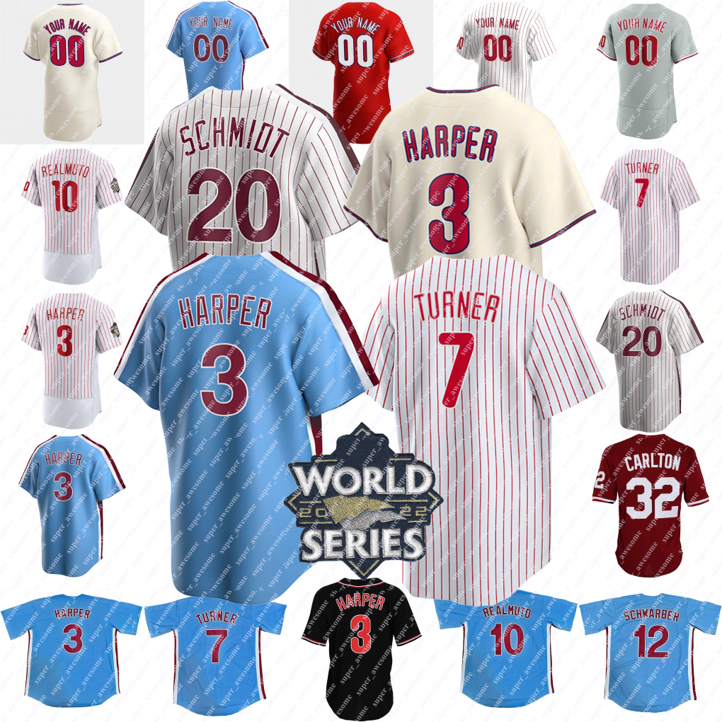 

7 Trea Turner Jersey Bryce 3 Harper Rhys Hoskins Bryson Stott Kyle Schwarber J. T. Realmuto Alec Bohm Nick Castellanos Aaron Nola Zack Wheeler Marsh Baseball Jerseys, Women white