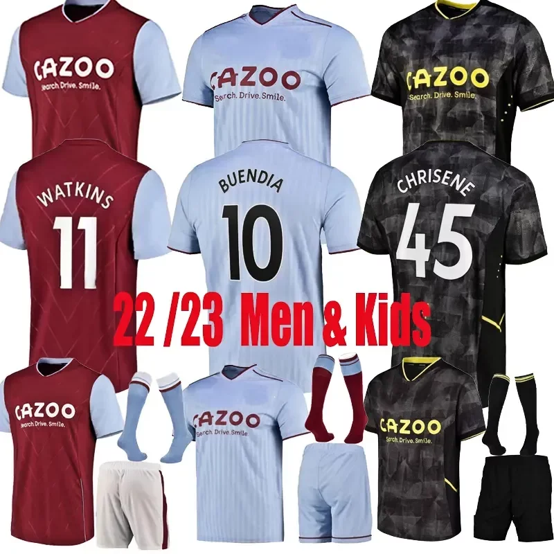 

2022 2023 ASTON Soccer Jerseys KAMARA Villa 22 23 Home Away Third WATKINS BUENDIA McGINN EL GHAZI DOUGLAS LUIZ MINGS KONSA CASH Football shirt Adult kids Tops Kit Mens, Third with patch