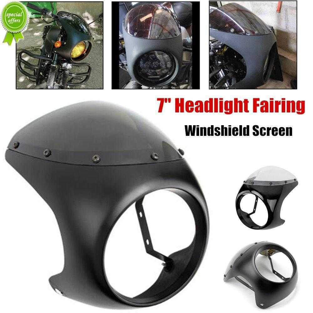 

New 7 Inch Motorcycle Front Headlight Cover Retro Waterproof Anti-fall Fairing Modification Accessories