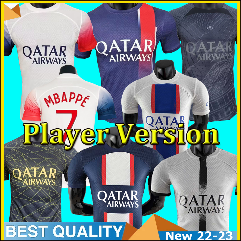 

22 23 24 Player version soccer jerseys 4TH MBAPPE HAKIMI SERGIO RAMOS Vitinha N.Mendes Fabian PSGs football shirt men kit set uniform enfants equipe maillot de foot, Player 22 away