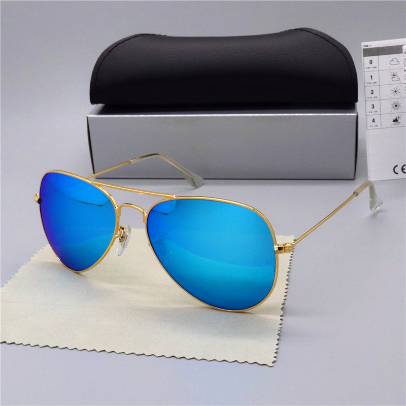 Designer aviator 3025r Sunglasses for Men glasses Woman UV400 Protection Shades Real Glass Lens Gold Metal Frame Driving Fishing Sunnies with Ori-image-853186030