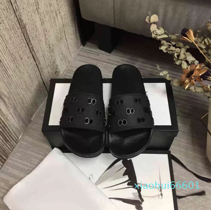 

Womens Slippers Fashion Luxurys Floral Slipper Leather Rubber Flats Sandals Summer Beach Shoes Loafers Gear Bottoms Sl, 13