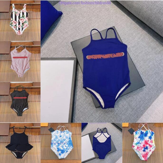 

Girls Kid One-Piece Swimwear Childrens Bikini Swimming Suits Sunmmer Beach Swimsuit Kids Designer Clothes Fashion Letter Bathing Suit, #1