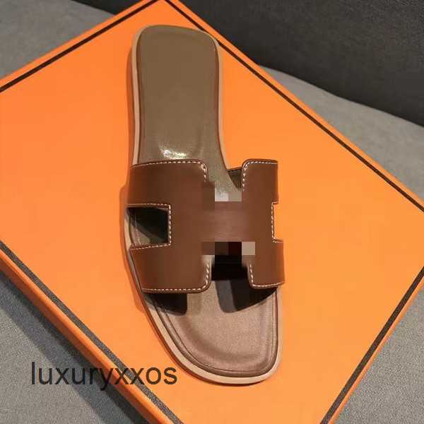 

Women's Sandal Flat Woman Summer Slipper Genuine Beach Shoe Outerwear Orans Bottom 2023 Leather h Versatile Tourism Holiday Shoes 5hwi