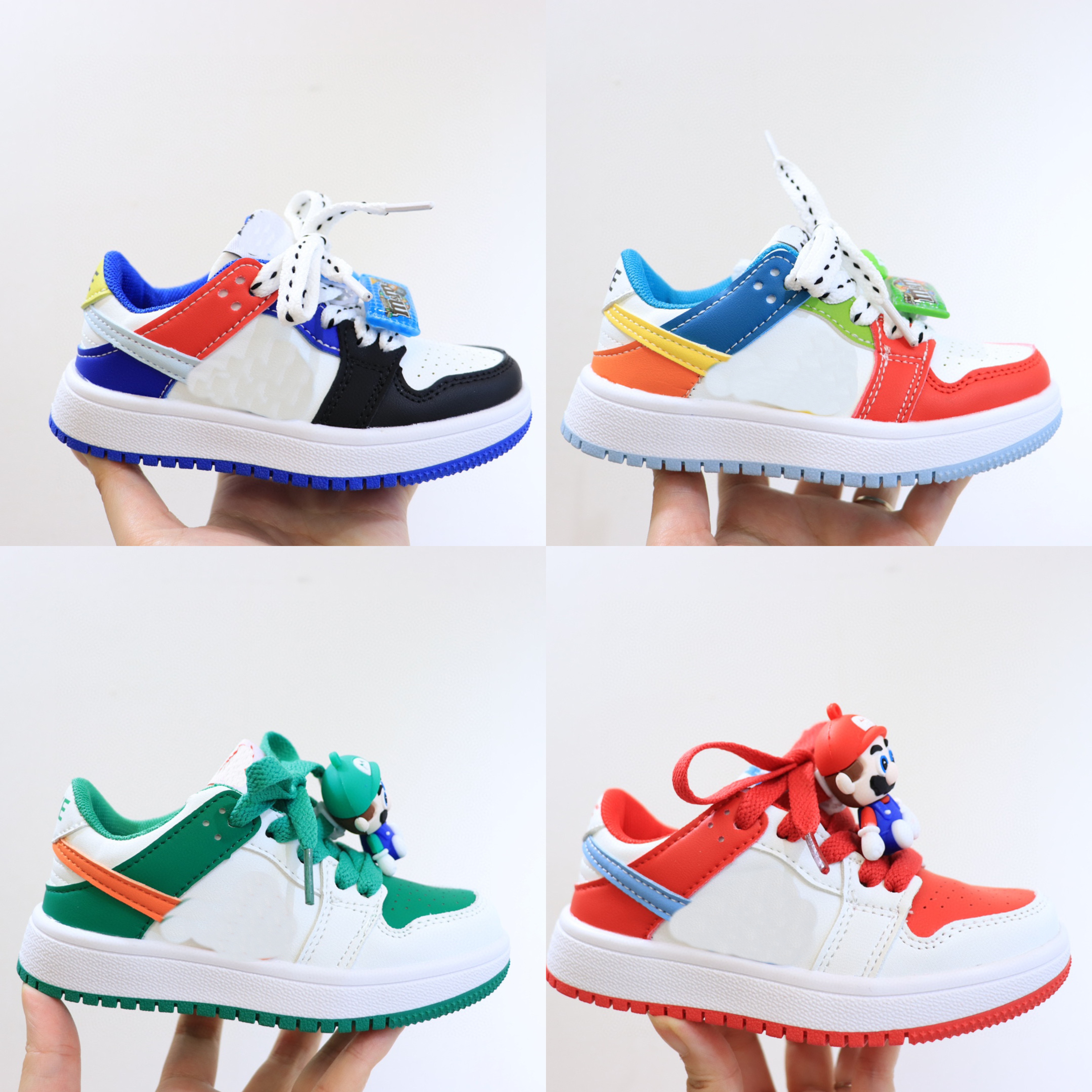 

Hot Toddler Super Marie BABY kids boys sneakers for sale Red Blue Orange Basketball shoe store US10C-US3Y