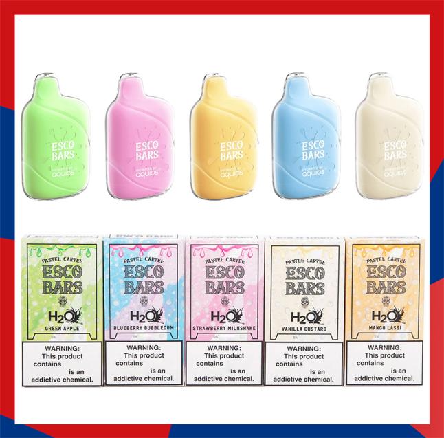

Esco Bars Aquios H2O Disposable E cigarettes 6000 Puffs Vape Pen 15ml Prefilled Mesh Coil Pods 650mAh Rechargeable Battery Vapori2336756