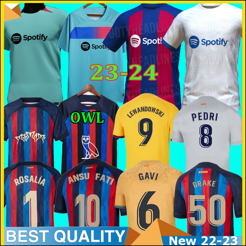 

22 23 24 LEWANDOWSKI soccer jerseys 4TH MEMPHIS BARCA camiseta Maillot PEDRI ANSU FATI COUTINHO F.DE JONG DEST GAVI ADAMA BarcelonaS football shirt men kid kit unifrom, 23-24 home
