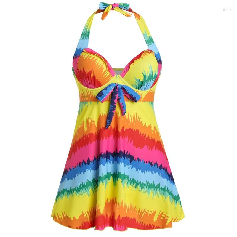 

Women's Swimwear Skirt Sets For Women 3x Ladies Swimsuit 1 Piece Outfits High Waist Bikini, Rainbow