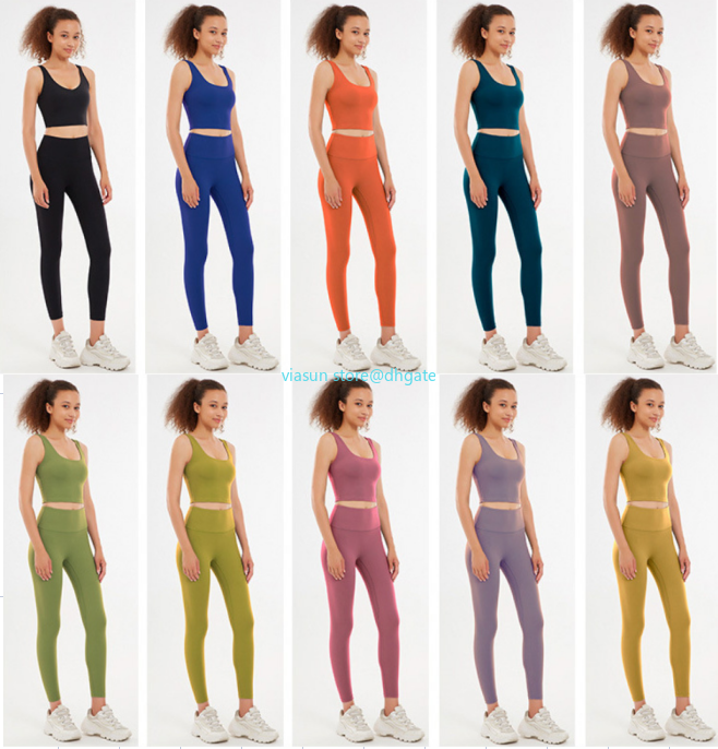 

Lu Yoga Ste Align Tank Top Gym Clothe Women Caual Running Nude Tight Sport Pant Lu-lu Fi Beautiful Underwear Vet Shirt Pant, Customize 3