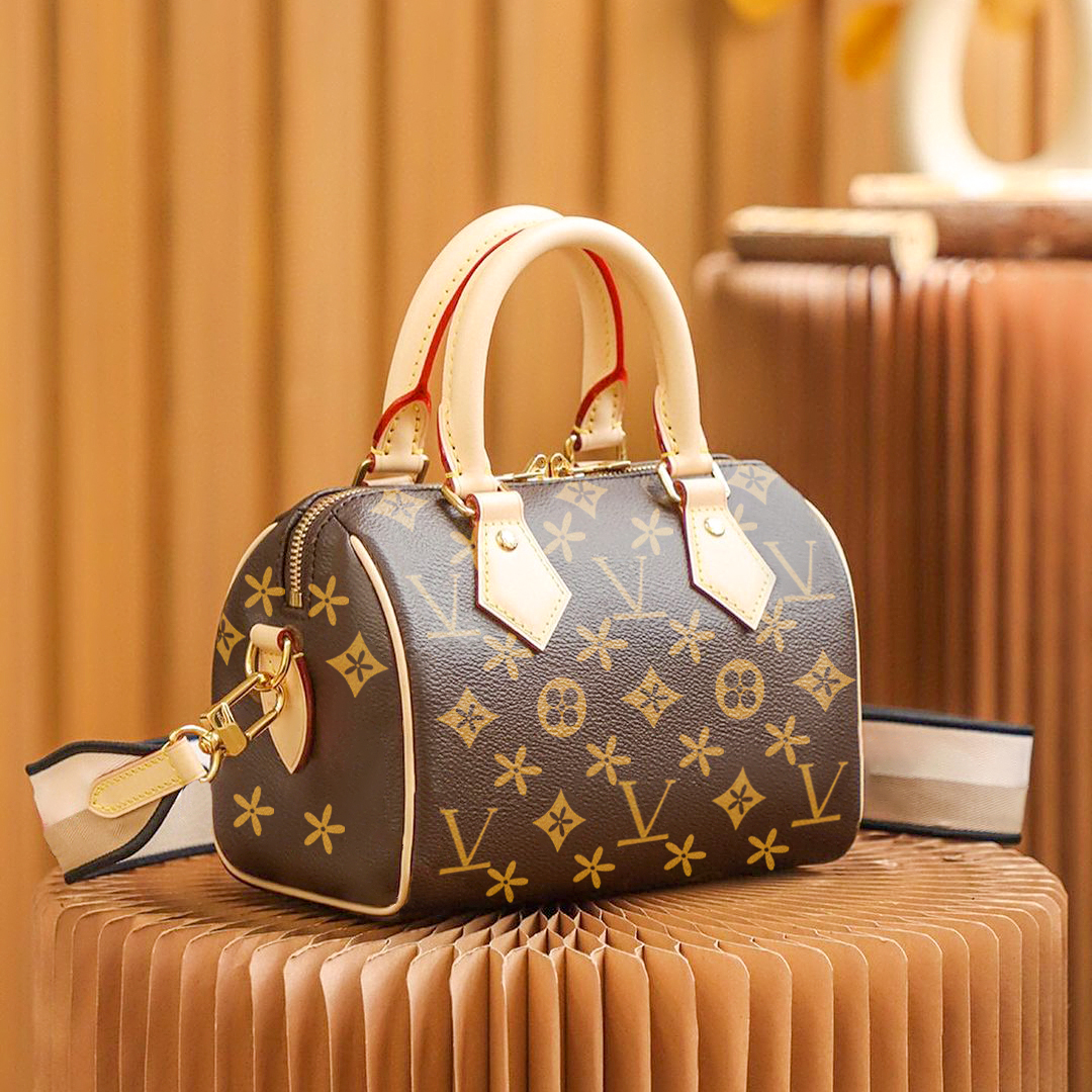 

Designer SPEEDY NANO 20 25 Shoulder Bag tote M81085 leather bella tote Luxury clutch flower handbag Sport Duffel Mini travel Women's men handbags crossbody small bags, Mon0gram-nano