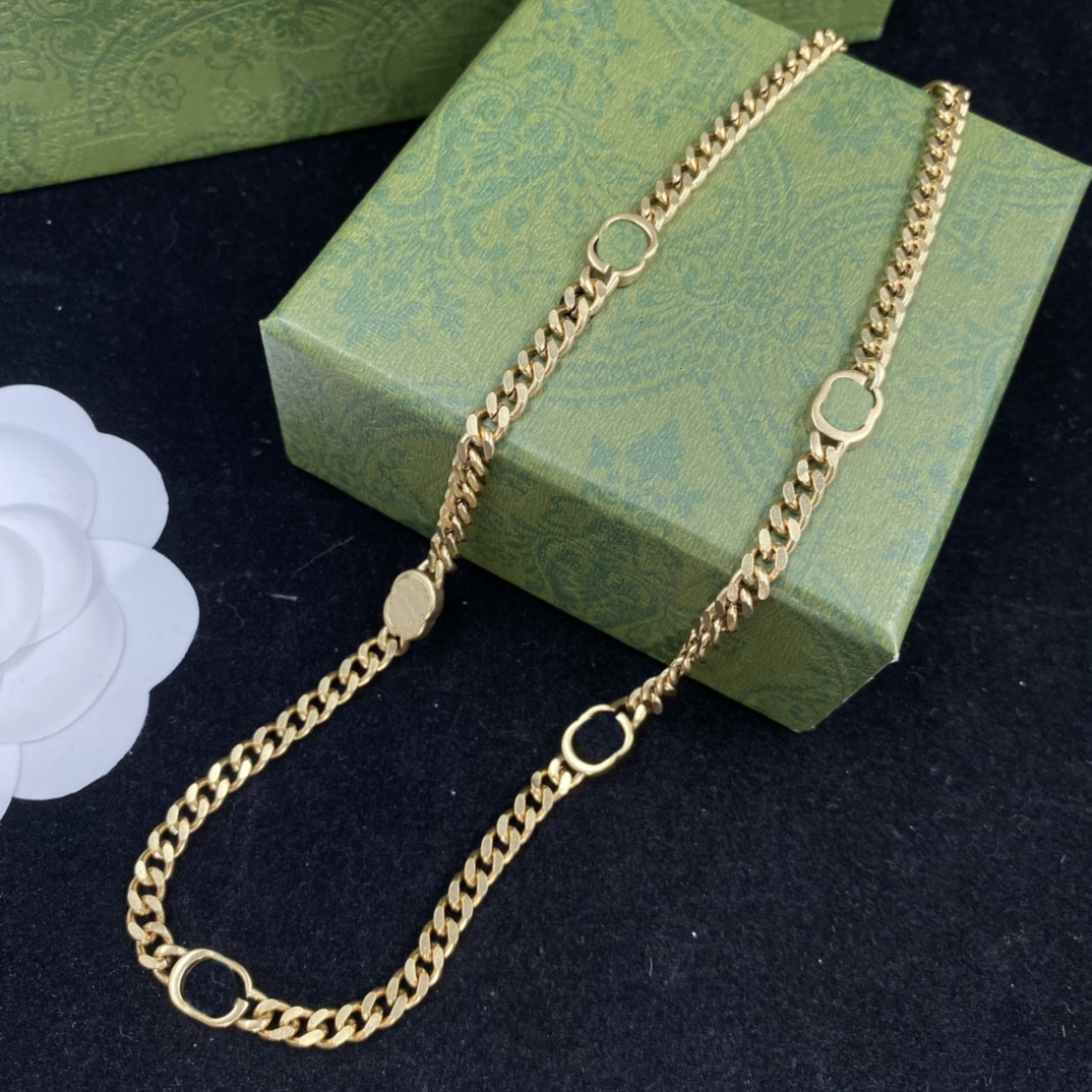 

Gold Chain Choker Necklace letters for Lover Fashion Designer Necklace Chains Jewelry Supply
