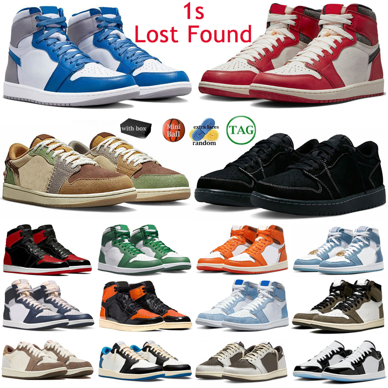 

With box 1 1s Basketball Shoes Lost Found True Blue Starfish Bred Patent Low Black Phantom Reverse Mocha Voodoo Men Women Trainers Sport Sneakers 36-46, 12