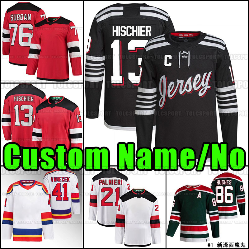 

Hockey Jerseys Miles Wood 13 Nico Hischier Custom Men Women Kids 76 P.K. Subban Jack Hughes Jesper Bratt Tomas Tatar Martin Brodeur Scott Niedermayer Dawson Mercer, As shown