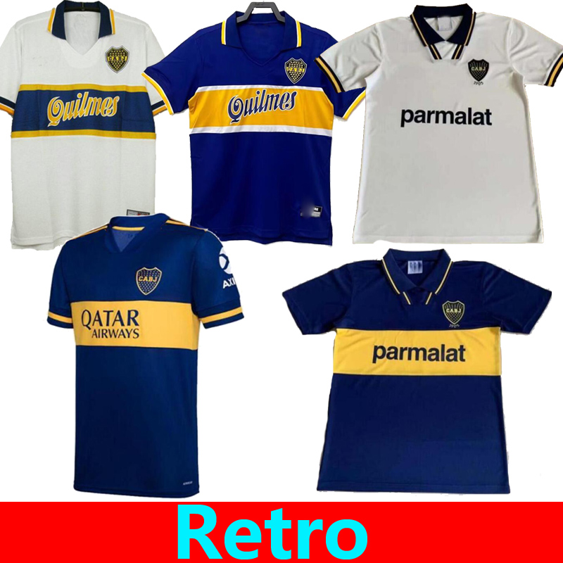 

20 21 Retro soccer Jerseys Boca Juniors 1994 96 97 98 DE ROSSI Men Home Blue Away White Yellow 2021 TEVEZ MARADONA ABILA camisa futebol football shirt, 20-21 home