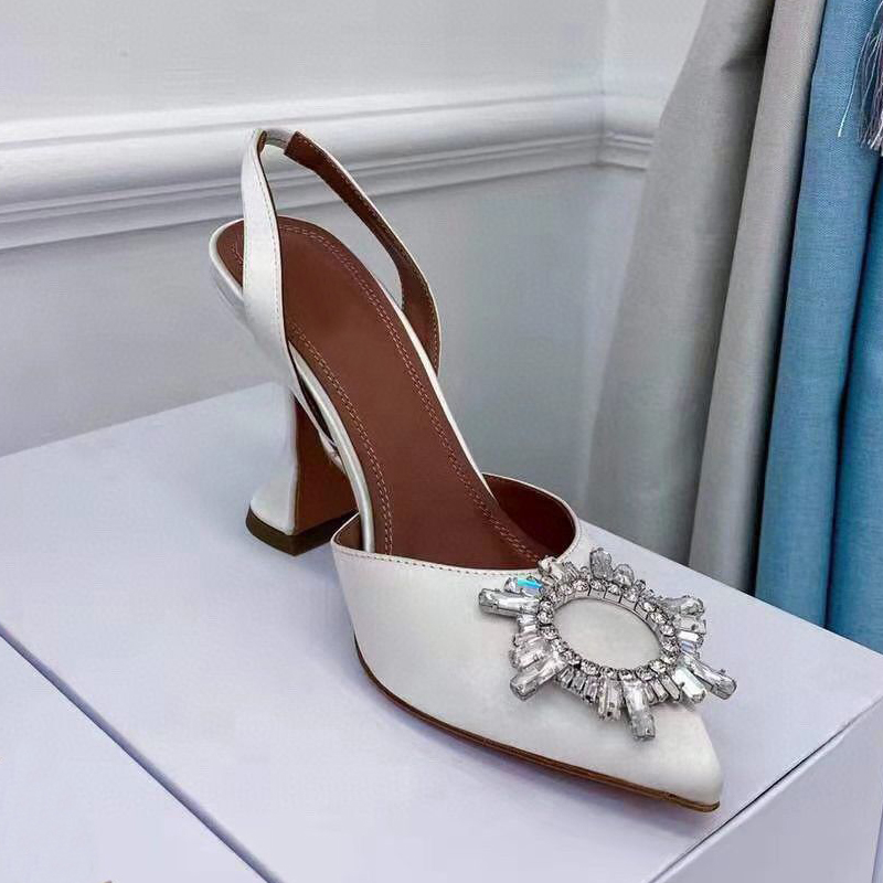 

womens beach Sandals fashion Satin cloth Thick heel heels Slides lady sexy dance designer shoe Metal High heel Ballroom 2023 Diamonds Crystal shoes Heels Shoes Woman, Colour 12