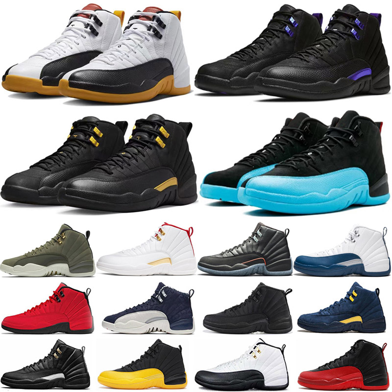 

Mens 12 OG Basketball shoes Jumpman Utility 12s Reverse Flu Game Royal Taxi Michigan University Gold Indigo Gamma Blue Twist OVO White men trainers sports sneakers