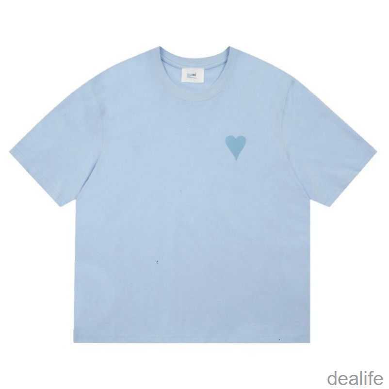 

Designers Amis Paris Shirit 2023ss Spring Classic Heart Solid Color Big Love Round Neck Short Sleeve T-shirt Tshirts for Men and Women Lf3a, Orange