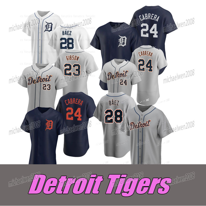 

24 Miguel Cabrera Tigers Baseball Jersey Javier Baez Matt Vierling Austin Meadows Nick Maton Riley Greene Ryan Kreidler Akil Baddoo Kerry Carpenter Donny Sands, Youth cool base