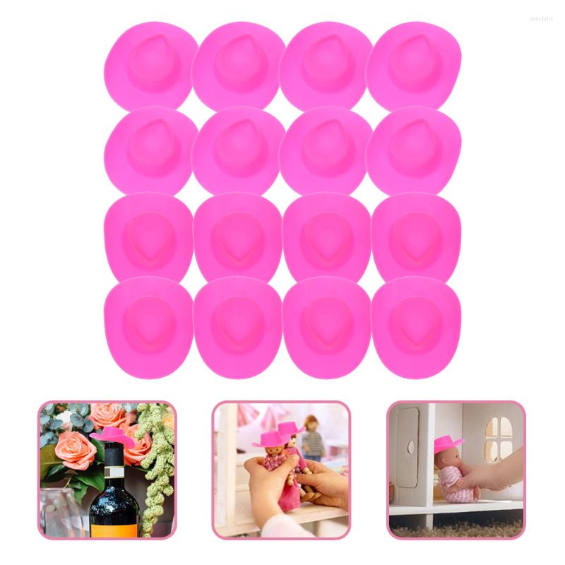 

Berets Cowboy Hats Hat Mini Party Cowgirl Crafts Decorations Tiny Miniature Western Plastic Accessories Little Decor Supplies Making, Pink