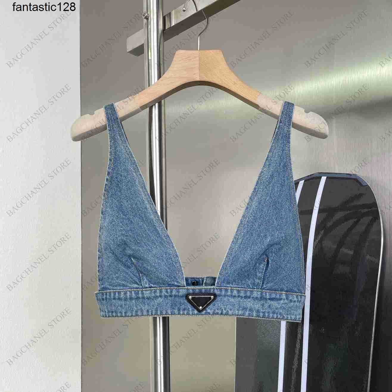 

Women' Tanks suspender vest motorcycle bra versatile backing elastic band prads sexy underwear fashion with denim tops Size, Black