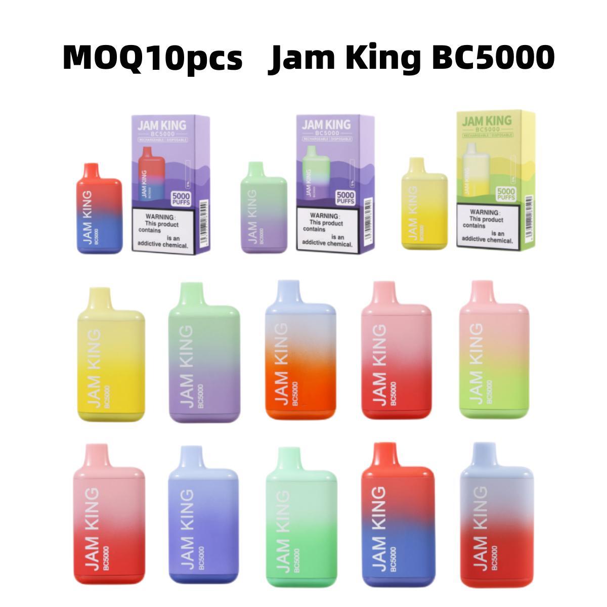 

Original bc5000 disposable vape pen e cigarette Jam King 5000 13ml 650mAh Rechargeable Battery elfbar bulk wholesale vapes vs Elux Legend 3500 Puff 2800