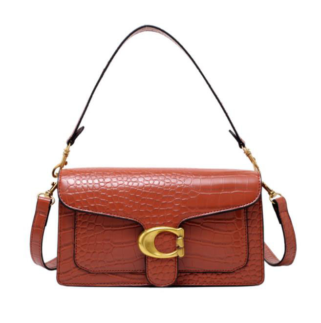 

New women's bag handbag tote bag designer bag Crocodile Pattern Simple Small Square Bag Crossbody Bag Portable Bag, Yellow
