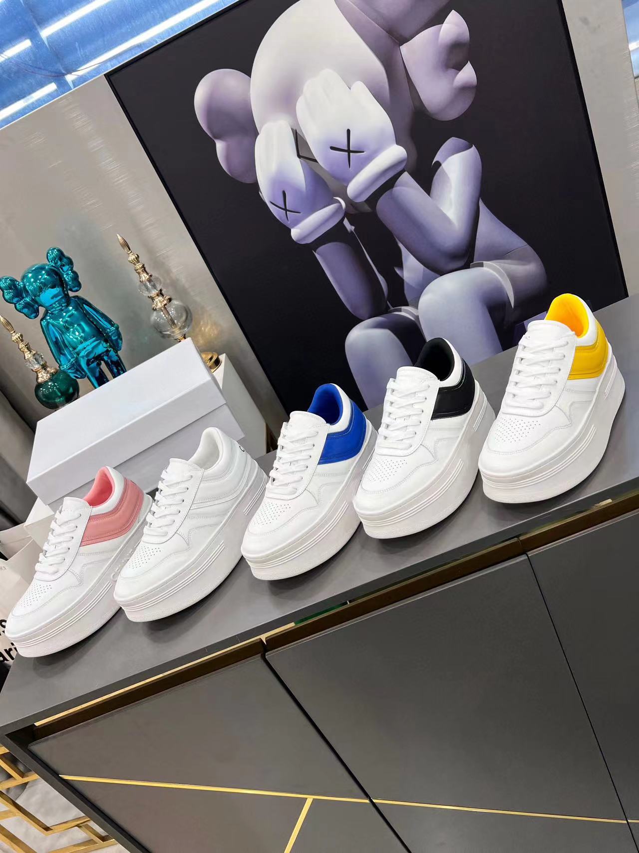 

2023 Luxury designer thick sole casual shoes women's fashion casual shoes everything with cowhide outsole size 35-40, No.1