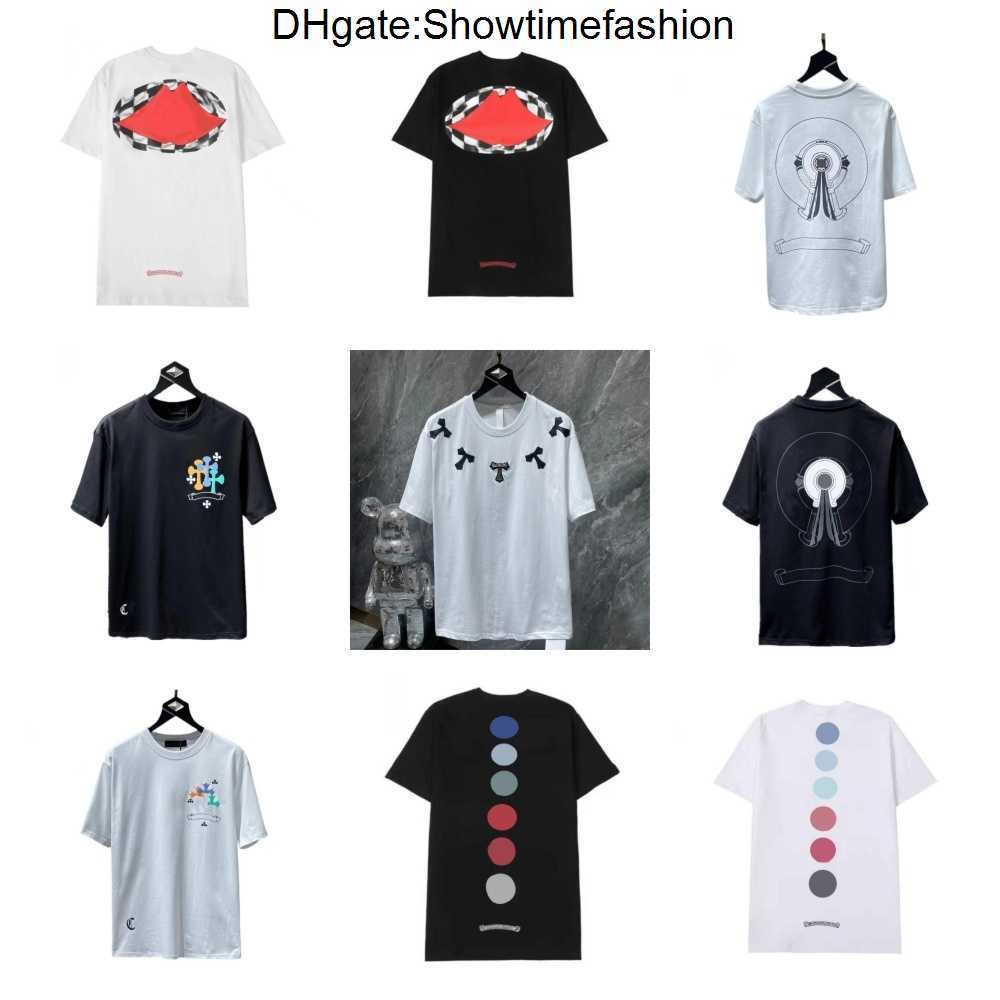 

Summer Mens Classic t Shirts Brand Top T-shirts Ch White Short Sweater Casual Embossed Letter Horseshoe Sanskrit Cross Pattern Designers PBGT, 61