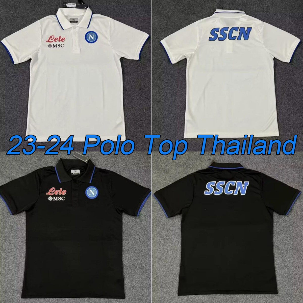

23 24 NAPOLI polo soccer jerseys Naples White Black 2022 2023 FOOTBALL SHIRT OSIMHEN FABIAN LOZAN Maillots de foot