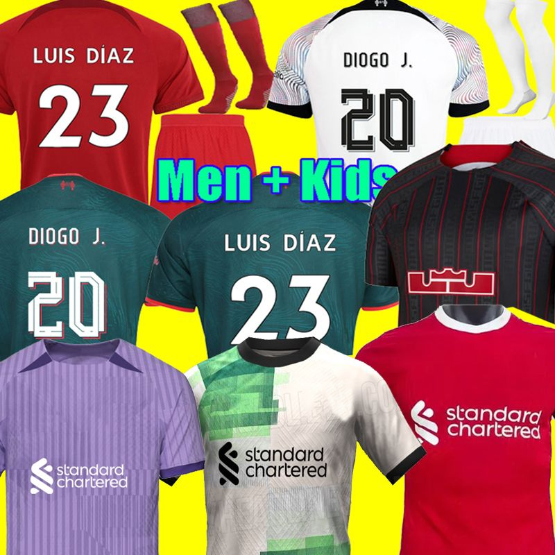 

22 23 24 soccer jerseys GAKPO DARWIN 2023 2024 Mohamed Luis DIaz Alexander Arnold football kit tops shirts men kids uniform A.BECKER goalkeeper set, 3rd kids +socks
