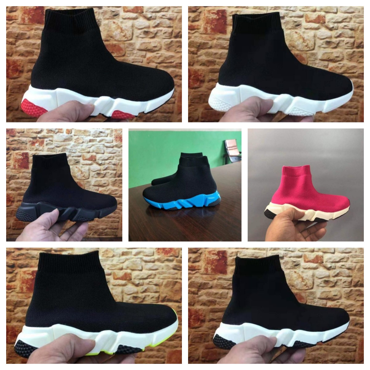 

2023 Toddler Designer Speed Trainer Casual Shoes For Sale Lace Up Fashion Flat Socks Men Women Runner Sneakers EUR 24-35, 10