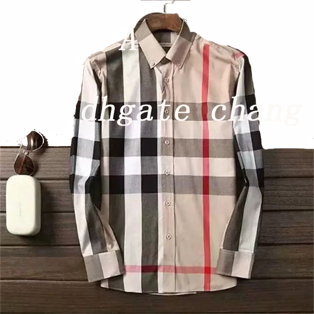 

Luxurys Designers SITEWEIE Men Business Black Gold Print Shirt Mens Dress Shirts Stand Collar Button Plaid Shirts Chemise Homme Camisa Masculina M-4XL 762532127, Red
