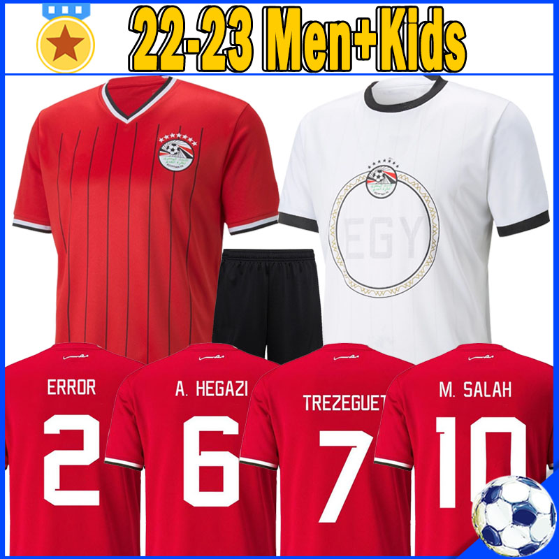 

Qatar World Cup 2022 2023 Egypt Soccer Jerseys TREZEGUET M. ELNENY M. SALAH RAMADAN KAHRABA A. HEGAZI 22 23 Football Uniform Men Kids Kits Shirts, Aiji 22-23 home