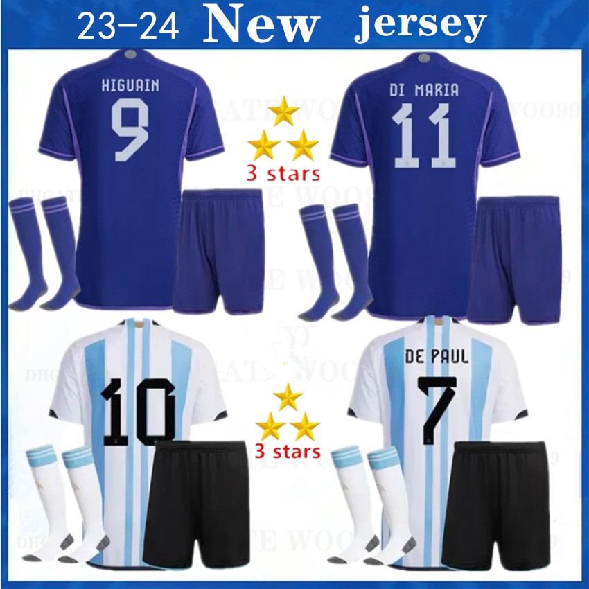 

2022 Argentina Soccer Jersey #10 player version  23 Home LO CELSO DE PAUL AGUERO DI MARIA Shirt Away L.MARTINEZ TAGLIAFICO KUN AGUERO goalkeeper Fans Football Uniform