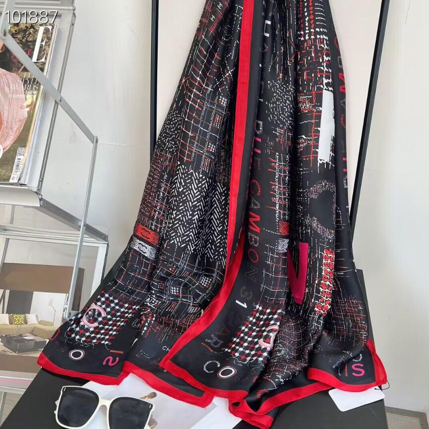 

2023 Exclusive luxury women's senior single chiffon silk shawl Fashion travel soft 180*90CM designer scarf