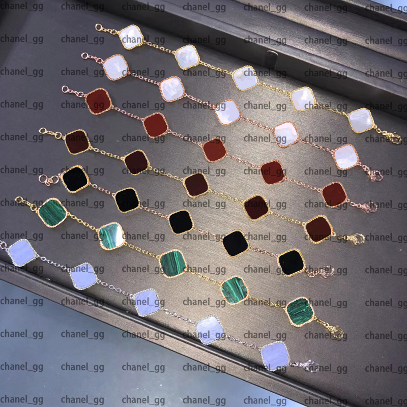 

womens bracelet lucky chain four leaf clover charm bracelets designer for women bangle agate as gift for girl wedding and monther jewelry