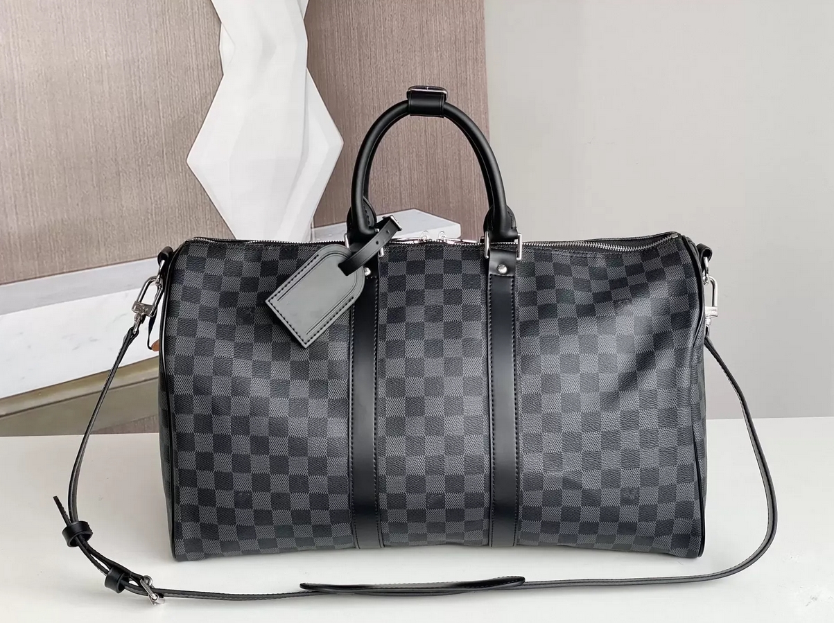 

Top Designers fashion duffel bags luxury men female travel bags leather handbags large capacity holdall carry on luggage overnight weekender bag with lock 55 cm, St1 brown flower