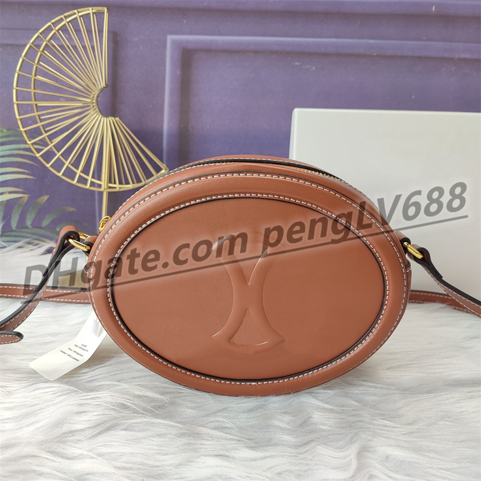 

Top fashion Shoulder bag Women's men Handbags tote clutch TRIOMPHE Smooth Cow Leather Crossbody Oval Wallet girl fashion diesels purse handbag wallet Clip, Black