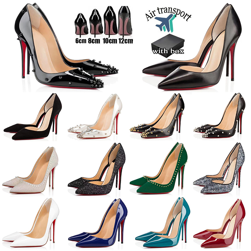 

Designer heels Red Sole Pumps Studded Dress Shoes High Heels Ladies Shoes Luxury High Heels 6cm 8cm 10cm 12cm Premium Sole Shoes Round Pointed Toe Pumps Wedding Party, #9