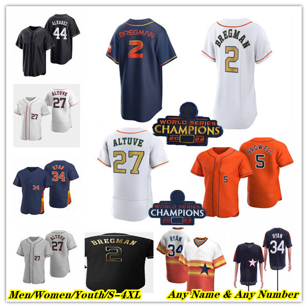 

2023 Gold Collection Baseball Jersey Yordan Alvarez Jeremy Pena Jose Altuve Alex Bregman Jose Abreu Martin Maldonado Luis Garcia Mauricio Dubon Yainer Diaz Blanco, Men coolbase black with champs 60th patc