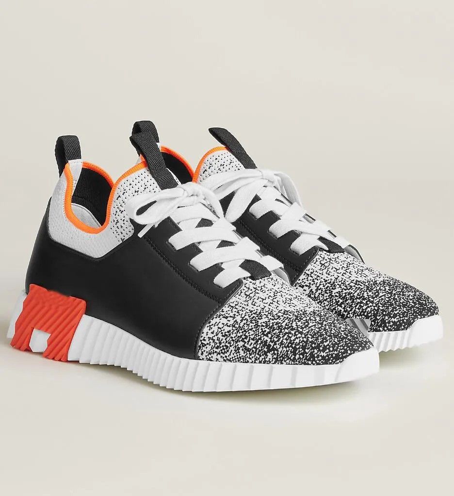 

Top Luxury Depart Sneakers Shoes Men's Knit & Calfskin Casual Walking Famous Rubber Sole Sports Party Wedding Runner Trainers EU46