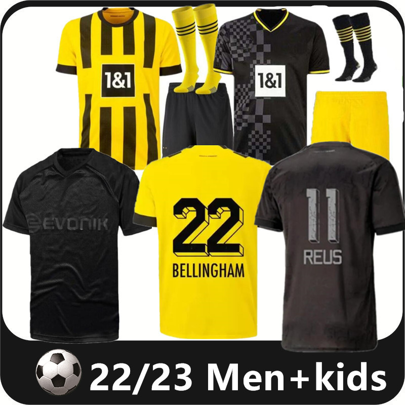 

22 23 110Th soccer jerseys Borussia HAALAND KAMARA 2022 2023 black football shirt REUS BELLINGHAM HUMMELS REYNA BRANDT Dortmund men kids kit maillot de foot