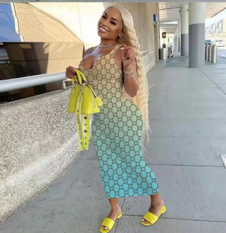 

NEW summer Women Casual Dresses V Neck Luxurious Female Contrast Color Sexy Loose Party sleeveless Beach Dressess designer Dresses skirts pluz size 3xl, L4